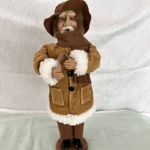 Vintage old man Christmas caroler.